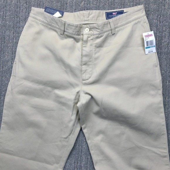 NWT Vineyard Vines Mens 35x32 Classic Fit Club Pant Chinos Khaki Beachnut Twill - Picture 3 of 10